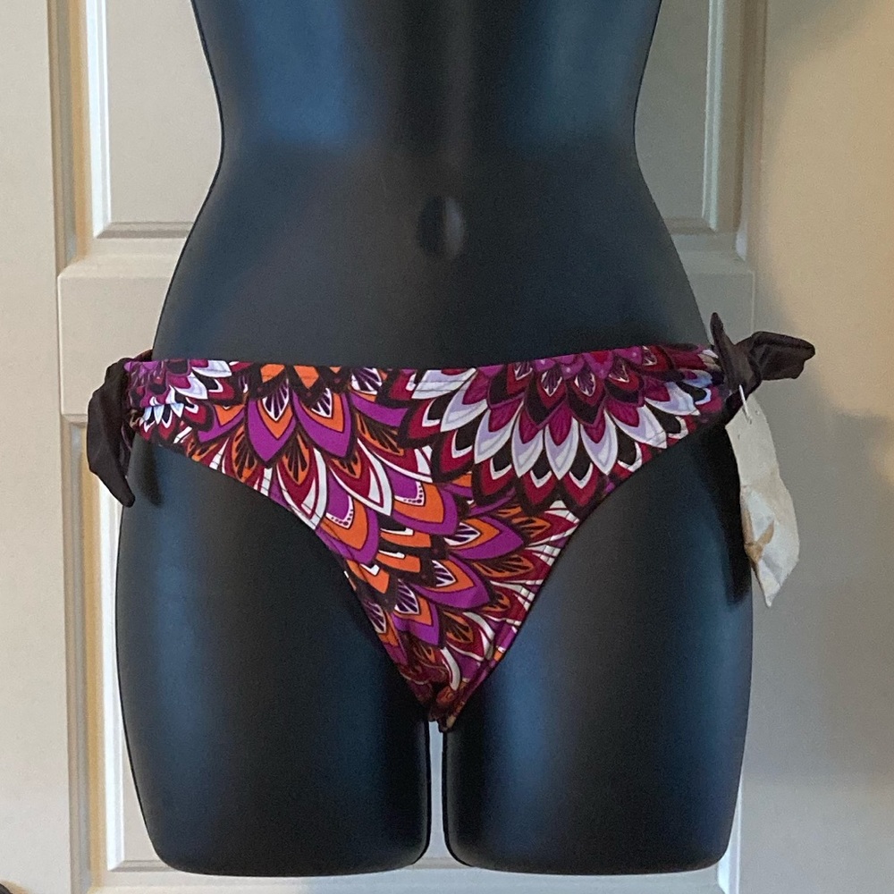 Prana Rena Swim Reversible Bikini Bottom Neon Berry Floral XS